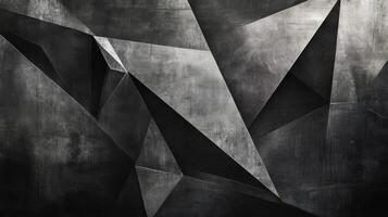Abstract Geometric Pattern of Interlocking Triangles on a Dark Metallic Surface photo