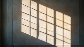 A Window's Shadow Cast on a Tan Wall photo