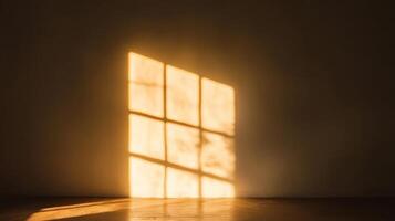 Sunlight Streaming Through a Window Casting a Shadow on a Wall photo