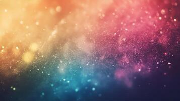 Abstract Multicolored Glitter Background with Bokeh Lights photo