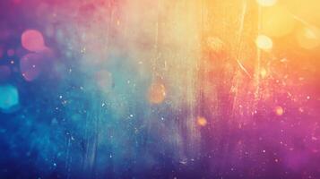 Abstract Colorful Background with Grunge Texture and Bokeh Lights photo