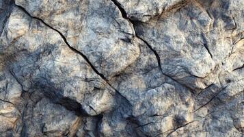 Rough, Gray Rock Surface with Cracks and Deep Textures photo