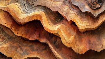 Wavy Wooden Texture with Layers and Grain Patterns photo