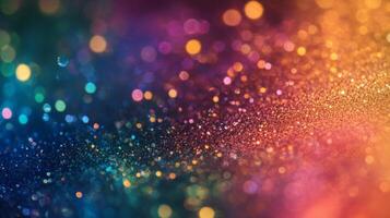 Abstract Glitter Background with Colorful Bokeh Lights photo