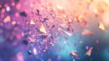 Abstract Colorful Triangular Shapes in a Blurred Background photo