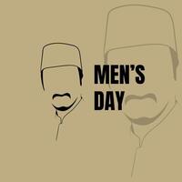 International men's day with line art design of indonesian men with cultural style. Also good template for father's day design vector