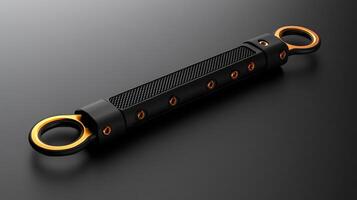Bike lock mockup lying flat clean surface with sharp lighting ideal for showcasing outdoor accessories photo