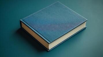 Hardcover Book Mockup Displayed a Clean Simple Background Perfect for Highlighting Book Cover Designs Publishing Concepts and Literary Branding in an Elegant Style photo