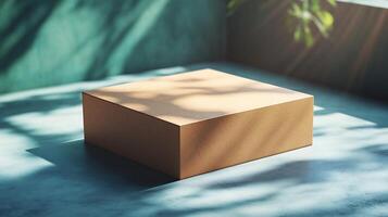 Product Box Mockup Sharp Lines and Crisp Shadows Perfect for Showcasing Product Packaging Box Design Concepts and Retail Branding in a Clean Presentation photo