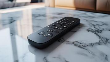 Remote control mockup lying clean surface perfect for tech product branding photo