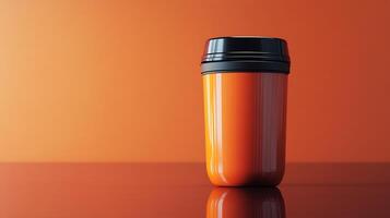 Insulated Travel Tumbler Mockup Glossy Surface with Soft Shadows Ideal for Drinkware Branding photo