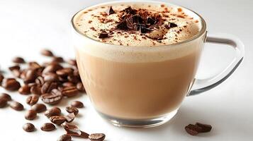 Frothy Oat Milk Latte a Sprinkle of Cocoa A smooth oat milk latte topped with a light sprinkle of cocoa perfect for dairyfree coffee lovers photo