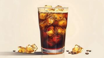 Bold and invigorating cold brew coffee cut out on an isolated simple minimalist background photo