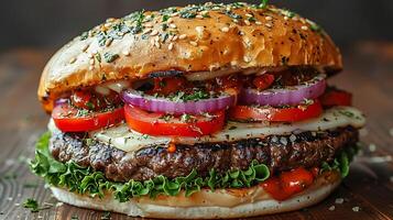 Rome pizza burger cut out on an isolated simple minimalist background photo