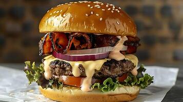 London afternoon tea burger cut out on an isolated simple minimalist background photo