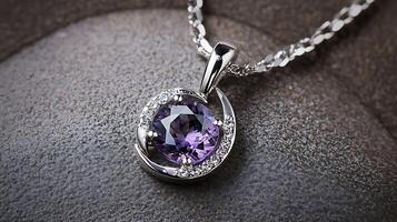 Alexandrite pendant with a colorchanging gemstone set in a sleek silver chain perfect for making a statement photo