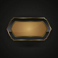 A Luxury and gold button with premium stoked web button design, a metallic button style sheen at the center , illustration vector