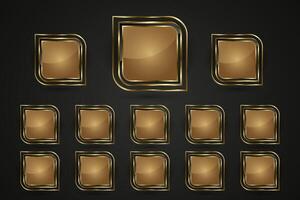 Group of premium gold buttons design in Luxury and set of gold buttons with premium stoked web buttons design vector
