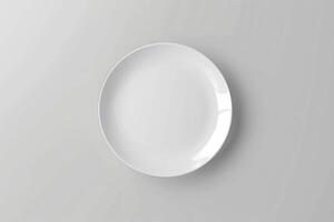 White advertising blank plate, 3D render on white background photo