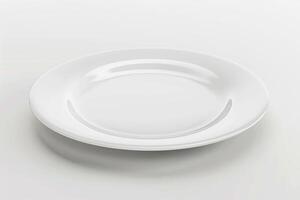 Advertising blank plate, white, 3D render on a white background photo