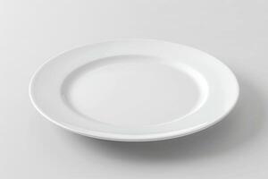 Advertising blank plate, white, 3D render on a white background photo