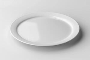 3D render of a blank white advertising plate on a white backdrop photo