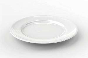 White advertising blank plate, 3D render on white background photo