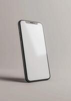 3D render of a blank screen smartphone mockup, ideal for displaying brand designs, high-quality and realistic photo