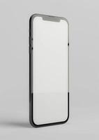 High-quality 3D render of a premium blank screen smartphone mockup, ideal for branding photo