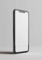 High-quality 3D render of a premium blank screen smartphone mockup, ideal for branding photo