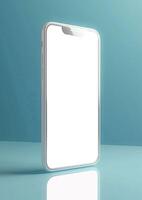 Showcase your designs with a realistic high-quality smartphone mockup, 3D rendered blank screen photo
