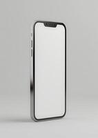 3D render of a blank screen smartphone mockup, perfect for displaying brand and website designs photo