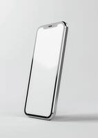 3D rendered blank screen smartphone mockup, perfect for displaying app and website designs photo