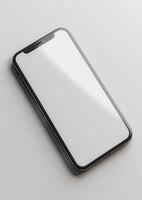 Premium blank screen smartphone mockup in a realistic 3D render, ideal for branding photo