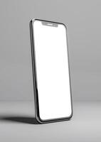 Showcase your designs with a realistic high-quality smartphone mockup, 3D rendered blank screen photo