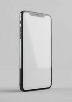 High-quality 3D render of a premium blank screen smartphone mockup, ideal for branding photo
