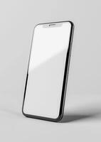 3D render of a blank screen smartphone mockup, perfect for displaying brand and website designs photo