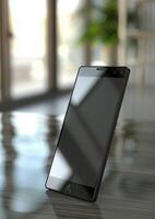 Showcase your app designs with a realistic high-quality smartphone mockup, 3D rendered blank screen photo