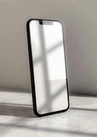 Showcase your app and website designs with a realistic high-quality smartphone mockup, 3D rendered blank screen photo