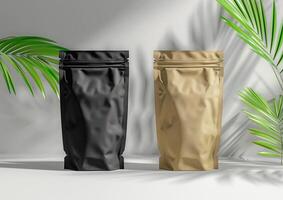 Showcase the craftsmanship of your coffee brand with a blank bag template designed for both whole bean and ground coffee aficionados. photo