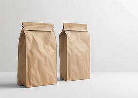 Craft compelling visuals for your coffee brand's packaging strategy using a customizable blank bag template. photo