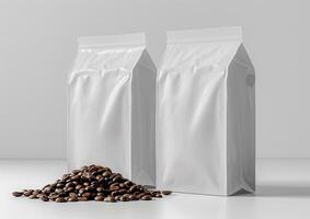 Showcase the craftsmanship of your coffee brand with a blank bag template designed for both whole bean and ground coffee aficionados. photo