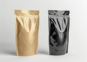 Customize your coffee brand's identity with a versatile blank bag template for whole bean and ground coffee. photo