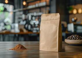 Tailor your coffee packaging design with a versatile blank bag template suitable for both whole bean and ground coffee packaging. photo