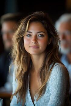 Group focused on crafting a business plan, with discussions centered on customer segmentation and modern market strategies. photo