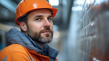Engineer conducting an in-depth inspection of building walls, with a detailed focus on structural elements photo