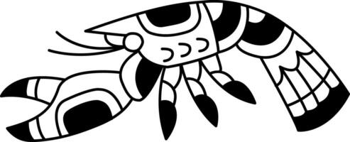Geometric Shrimp Illustration vector