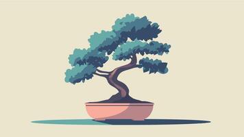 Elegant Bonsai Tree A Calm and Refined Design vector
