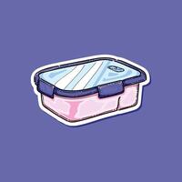 purple pink lunchbox, lunch and bento boxes containers illustration design isolated in a purple background vector