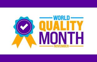 World Quality Month background or banner design template i vector